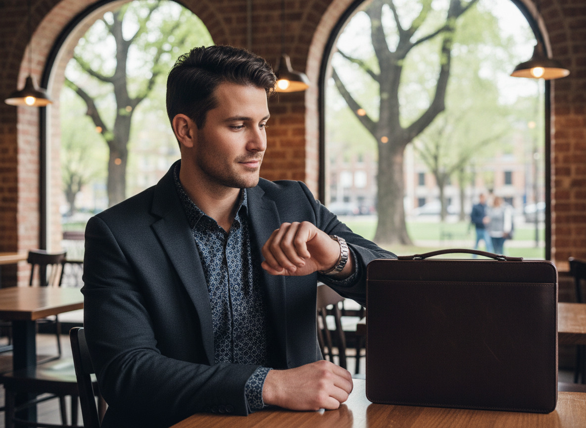 Homme moderne vérifiant l